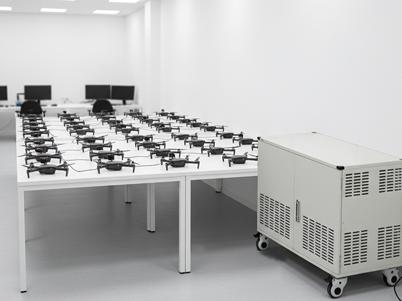 TC-200を利用してドローンバッテリーを充電しているイメージ